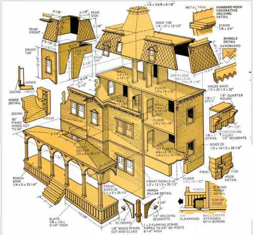 Victorian Barbie Doll House Woodworking Plan.